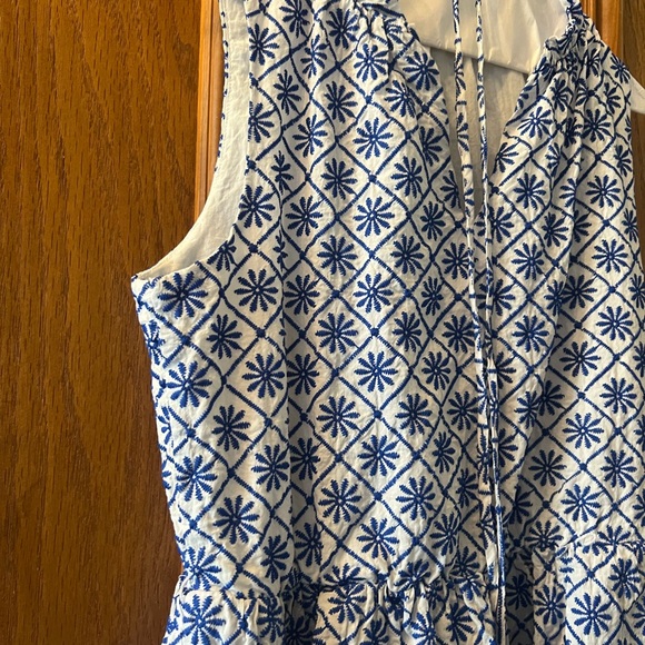 Blue and White Sleeveless Dress is so flattering and chic. - Picture 2 of 8